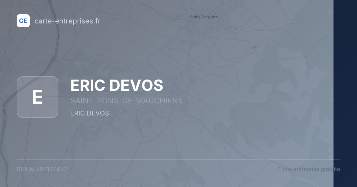 ERIC DEVOS — 483148672 — fiche entreprise