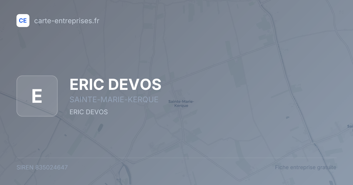ERIC DEVOS — 835024647 — fiche entreprise