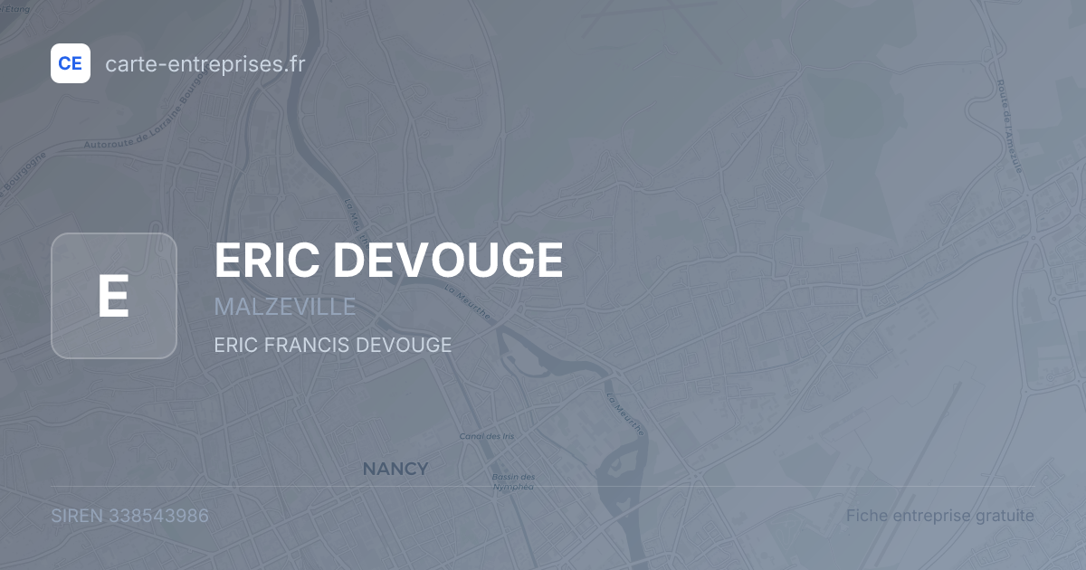 ERIC DEVOUGE — 338543986 — fiche entreprise