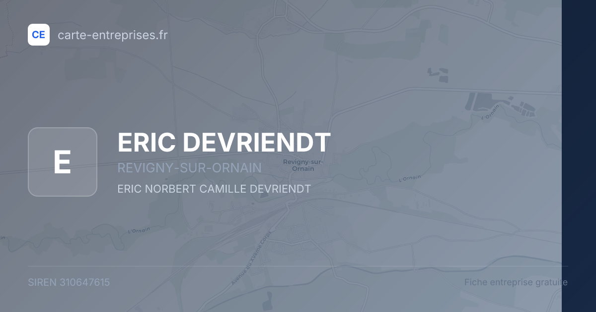 ERIC DEVRIENDT — 310647615 — fiche entreprise