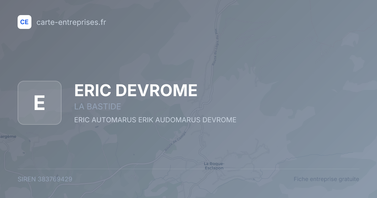 ERIC DEVROME — 383769429 — fiche entreprise