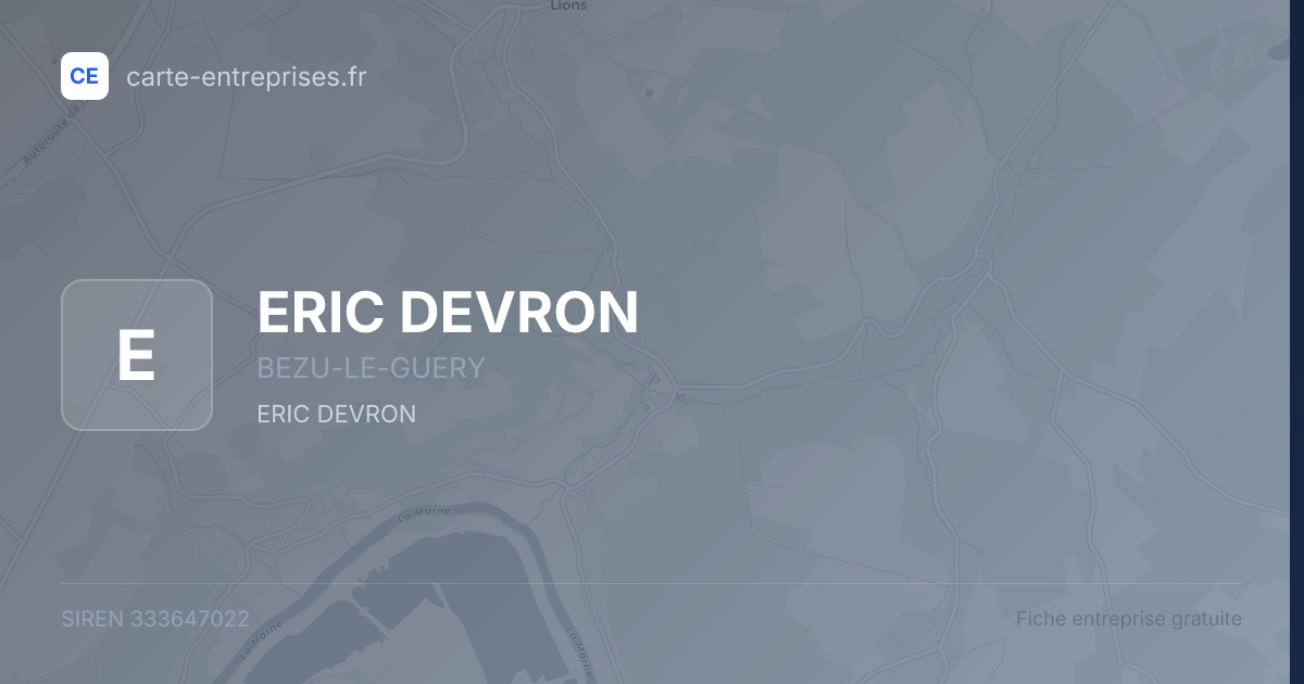 ERIC DEVRON — 333647022 — fiche entreprise