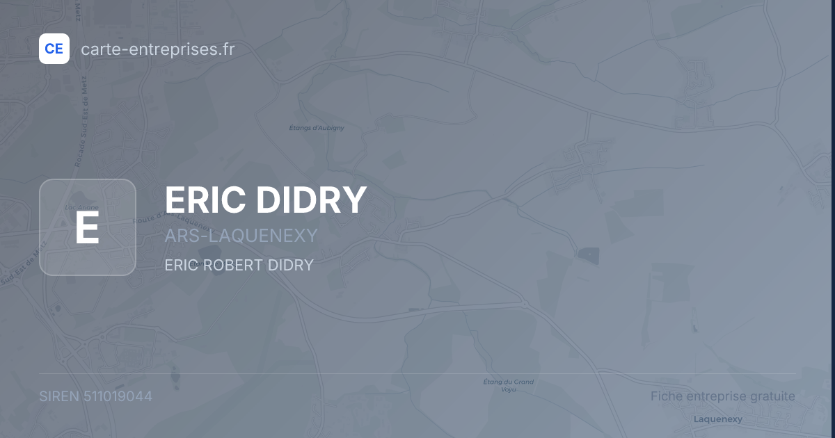 ERIC DIDRY — 511019044 — fiche entreprise