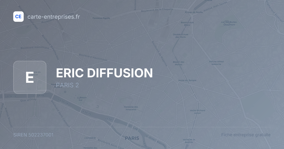 ERIC DIFFUSION — 502237001 — fiche entreprise