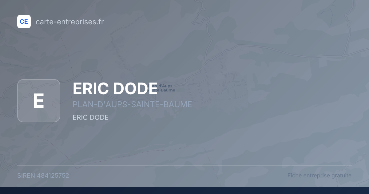 ERIC DODE — 484125752 — fiche entreprise