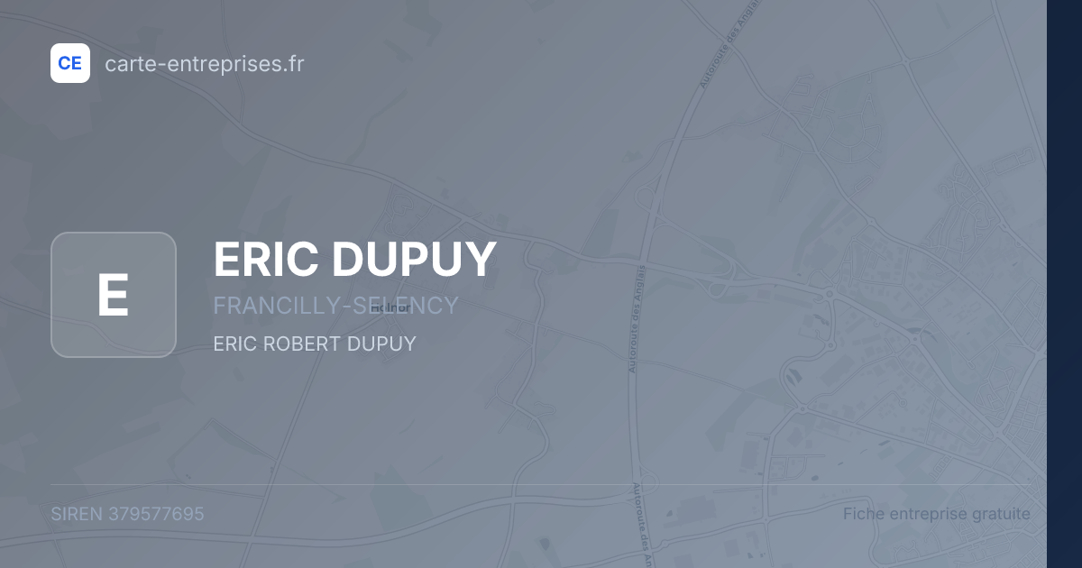 ERIC DUPUY — 379577695 — fiche entreprise