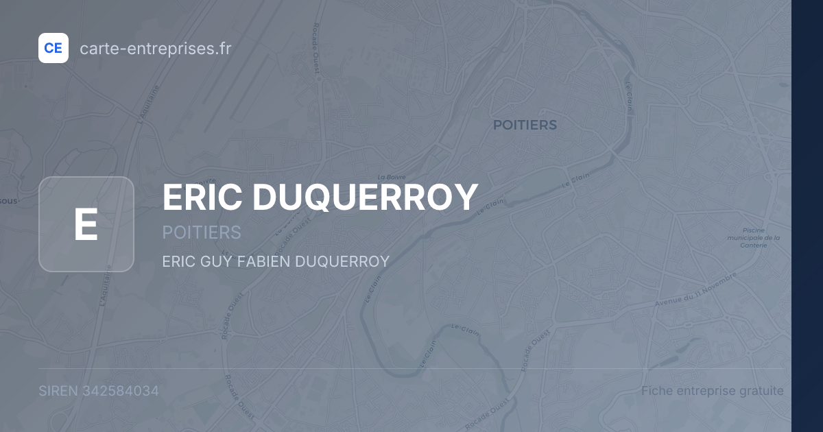 ERIC DUQUERROY — 342584034 — fiche entreprise