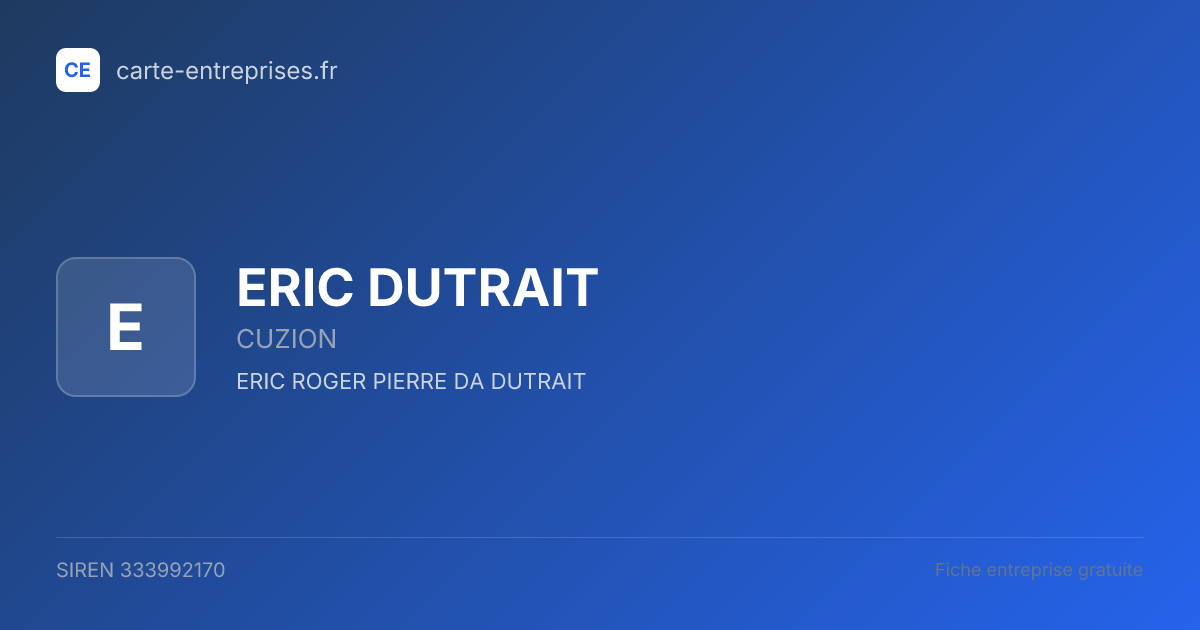 ERIC DUTRAIT — 333992170 — fiche entreprise