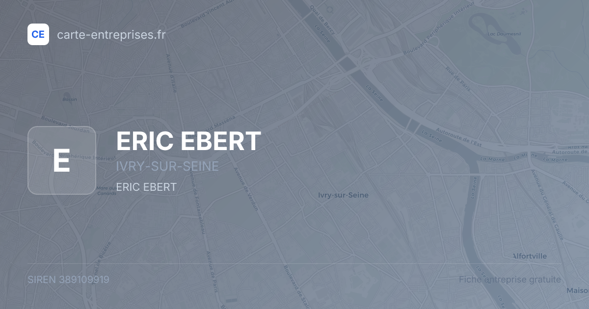 ERIC EBERT — 389109919 — fiche entreprise