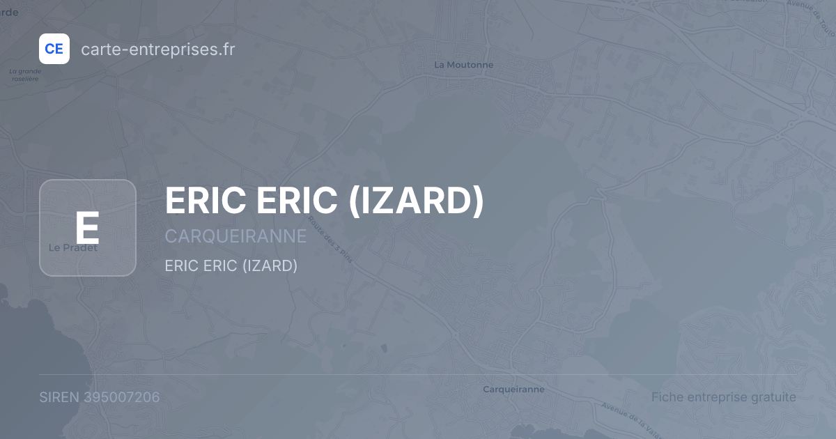 ERIC ERIC (IZARD) — 395007206 — fiche entreprise