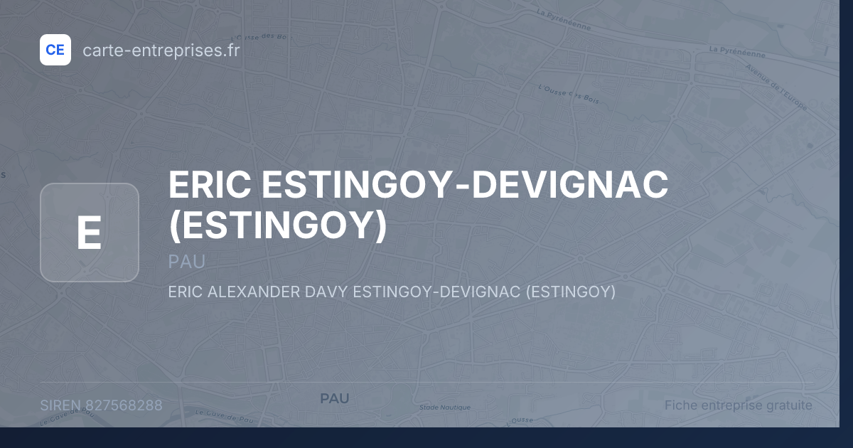 ERIC ESTINGOY-DEVIGNAC (ESTINGOY) — 827568288 — fiche entreprise