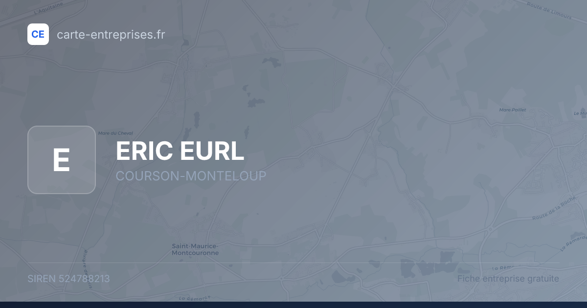 ERIC EURL — 524788213 — fiche entreprise