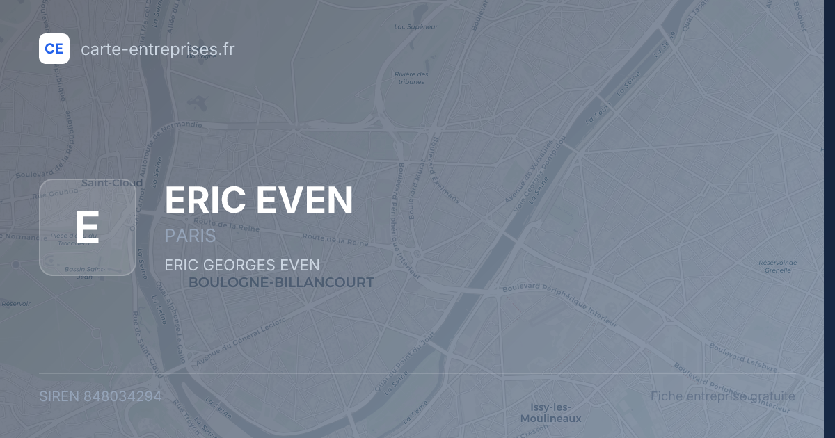 ERIC EVEN — 848034294 — fiche entreprise