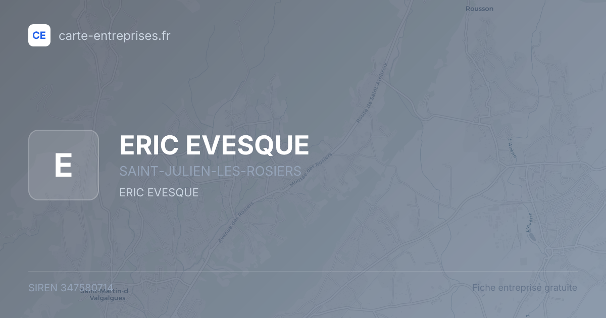 ERIC EVESQUE — 347580714 — fiche entreprise