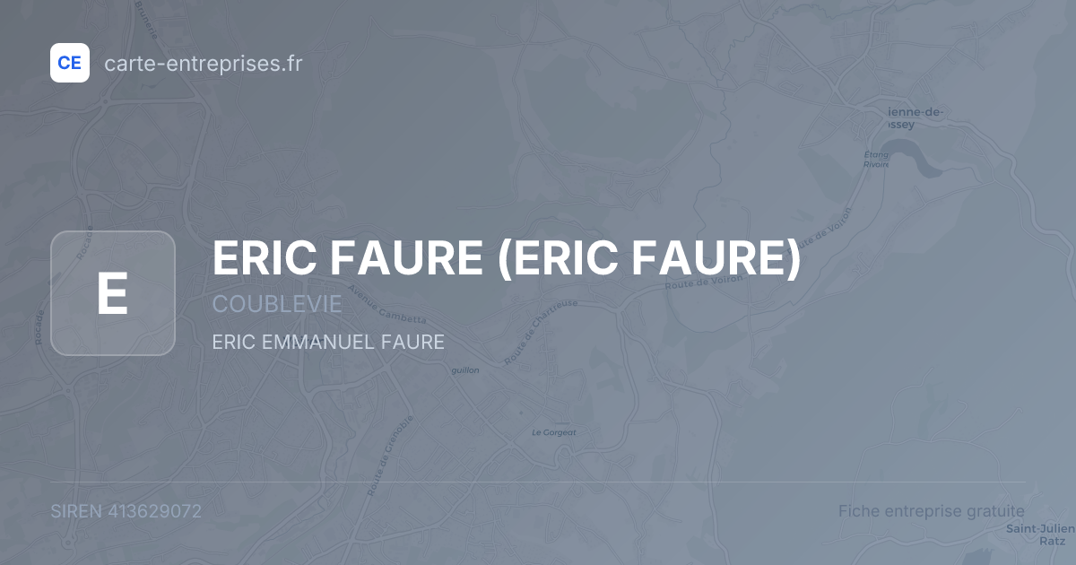 ERIC FAURE — 413629072 — fiche entreprise