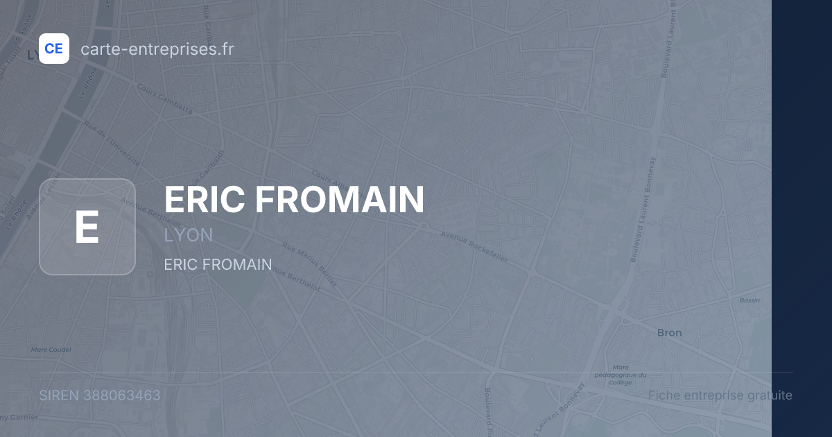 ERIC FROMAIN — 388063463 — fiche entreprise