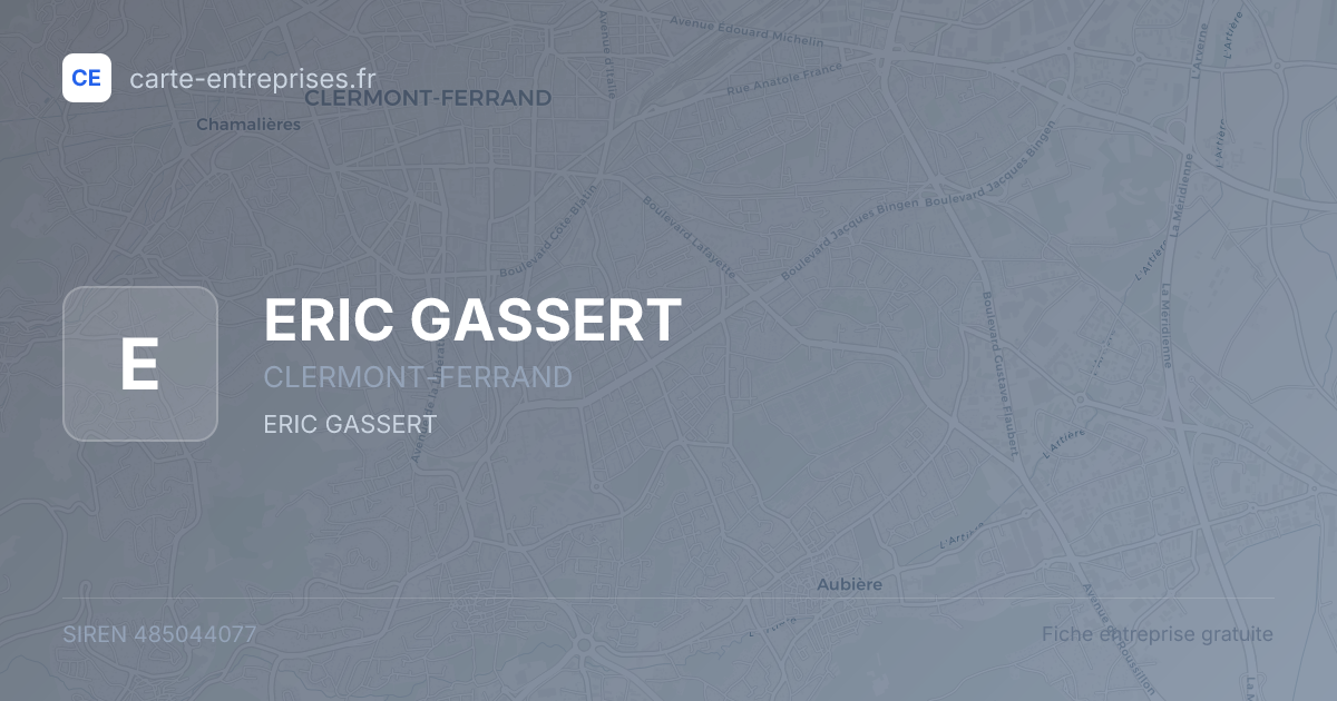 ERIC GASSERT — 485044077 — fiche entreprise