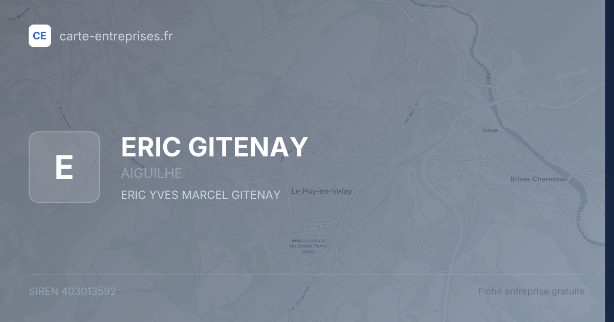 ERIC GITENAY — 403013592 — fiche entreprise