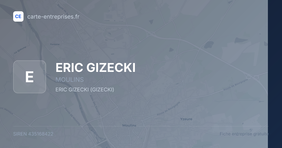 ERIC GIZECKI — 435168422 — fiche entreprise