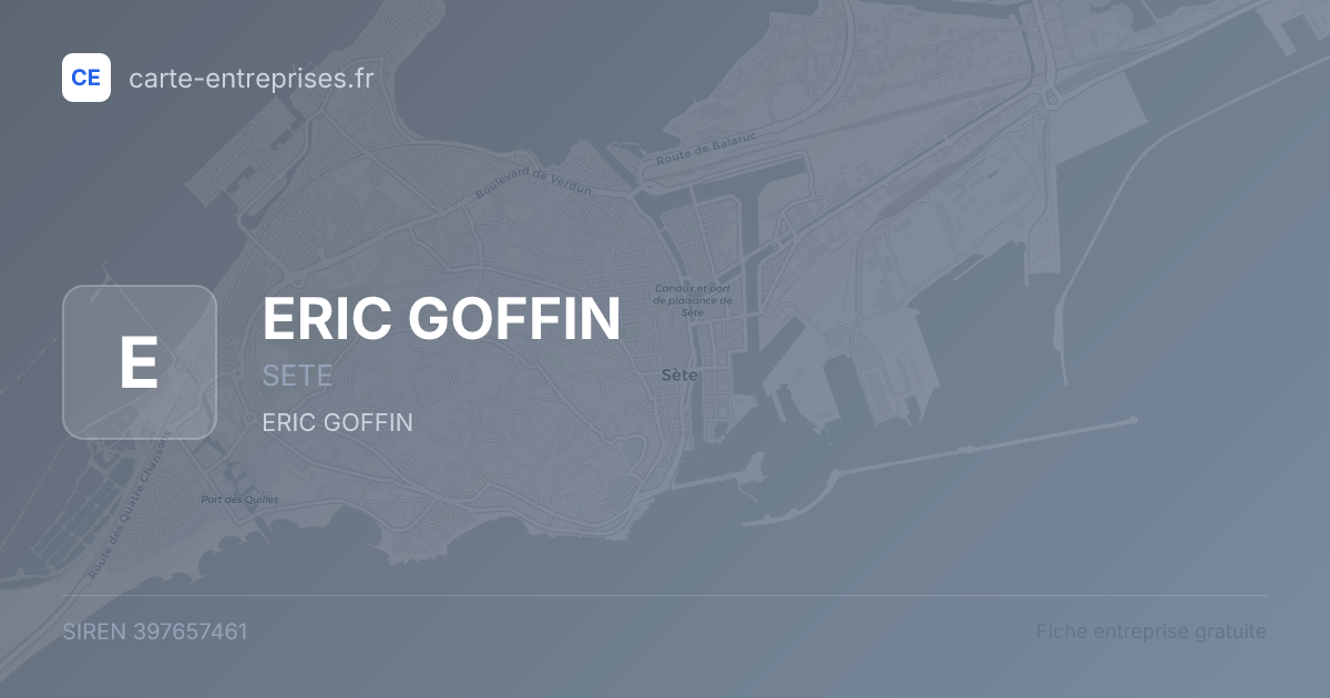 ERIC GOFFIN — 397657461 — fiche entreprise