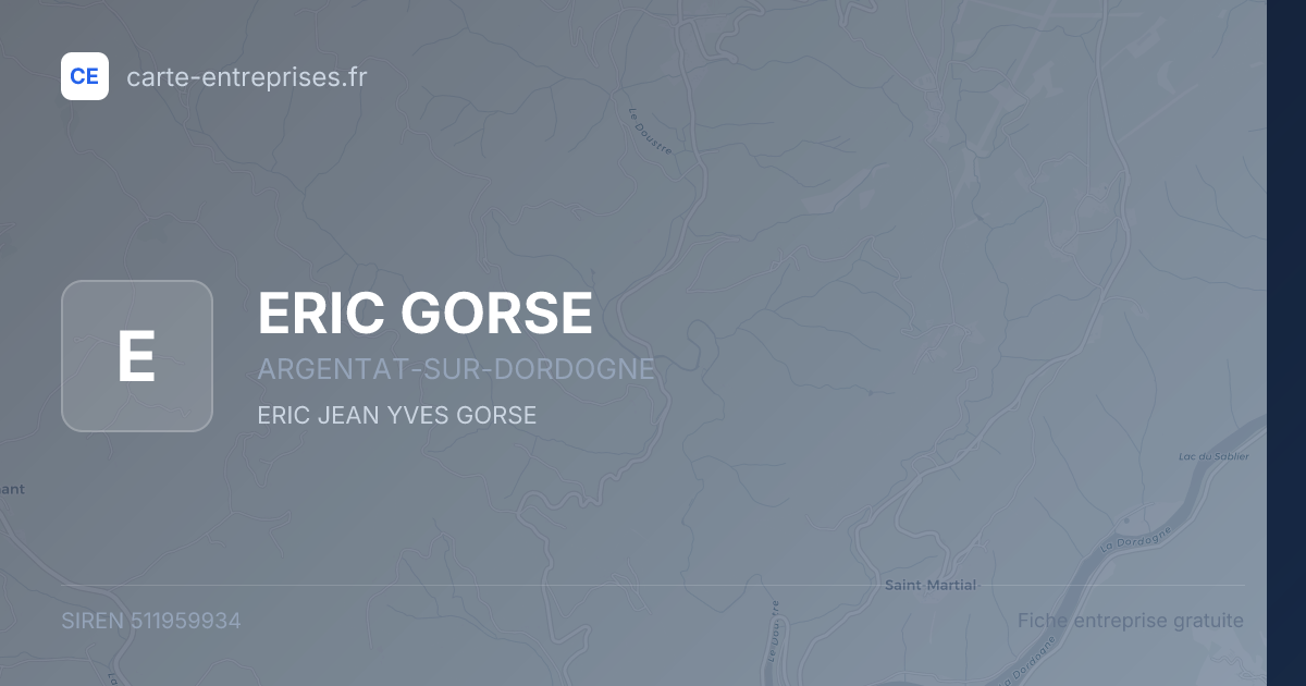 ERIC GORSE — 511959934 — fiche entreprise
