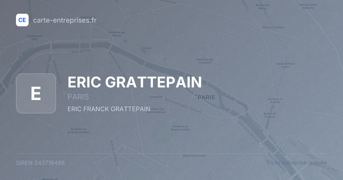 ERIC GRATTEPAIN — 343718466 — fiche entreprise