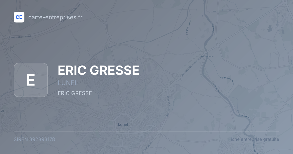 ERIC GRESSE — 392893178 — fiche entreprise