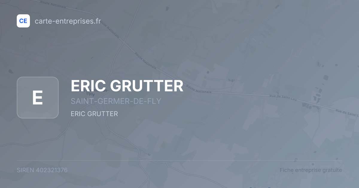 ERIC GRUTTER — 402321376 — fiche entreprise