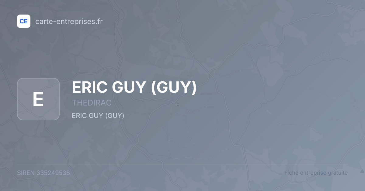 ERIC GUY (GUY) — 335249538 — fiche entreprise