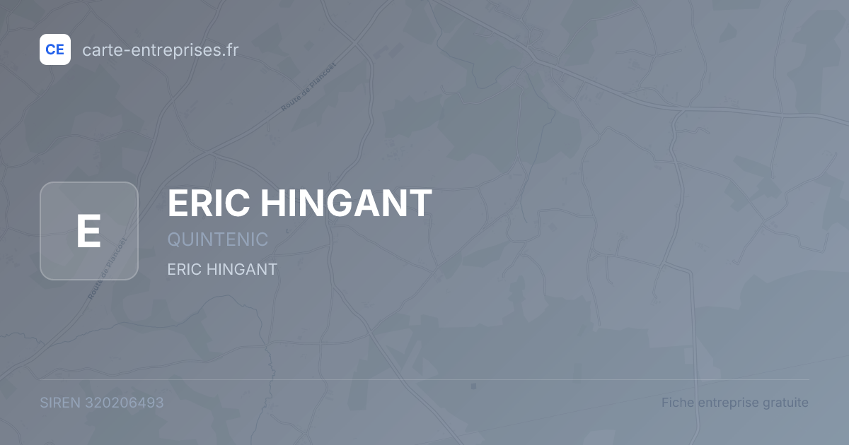 ERIC HINGANT — 320206493 — fiche entreprise