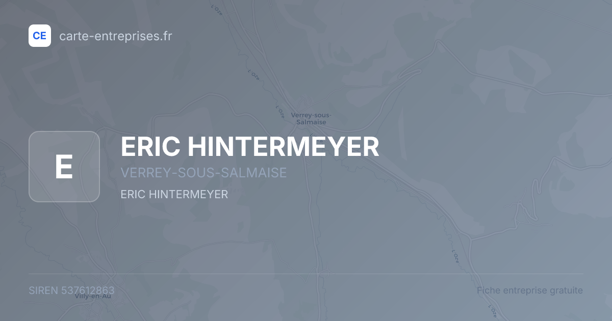 ERIC HINTERMEYER — 537612863 — fiche entreprise