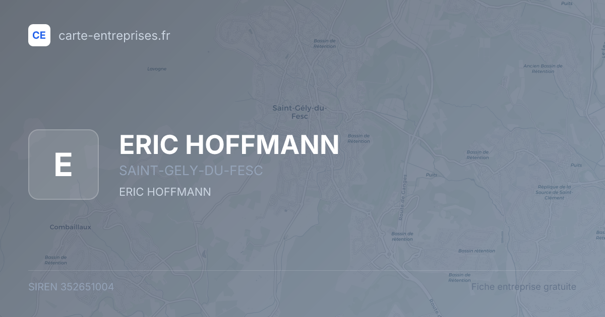 ERIC HOFFMANN — 352651004 — fiche entreprise