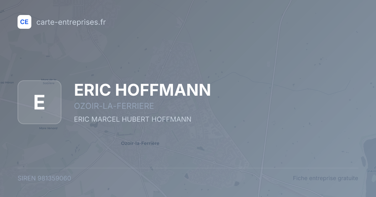 ERIC HOFFMANN — 981359060 — fiche entreprise