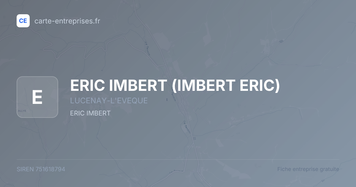 ERIC IMBERT (IMBERT ERIC) — 751618794 — fiche entreprise