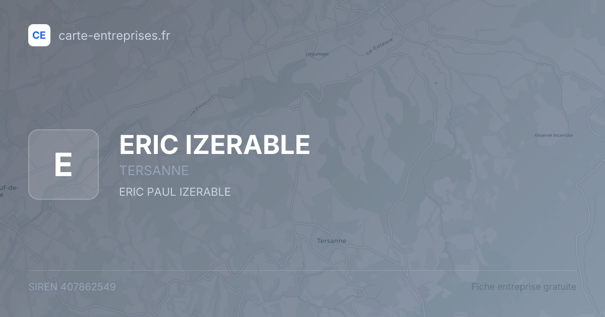 ERIC IZERABLE — 407862549 — fiche entreprise