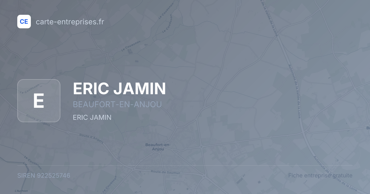 ERIC JAMIN — 922525746 — fiche entreprise
