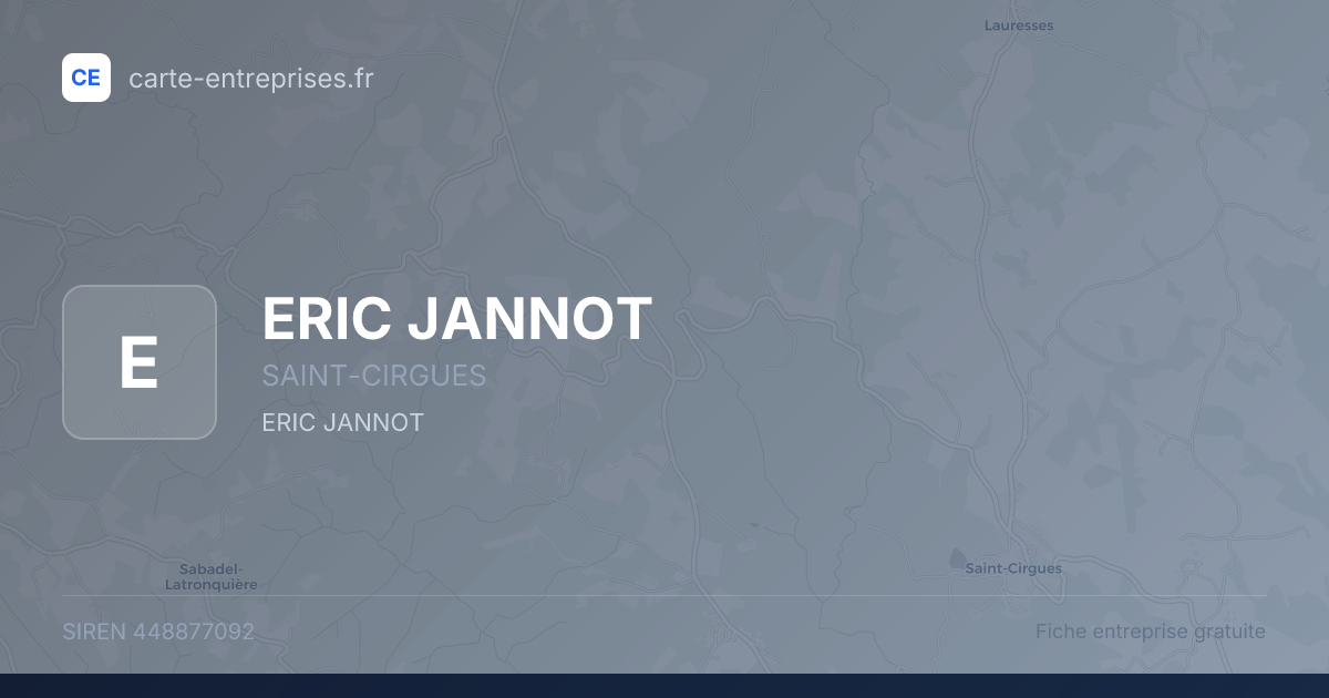 ERIC JANNOT — 448877092 — fiche entreprise