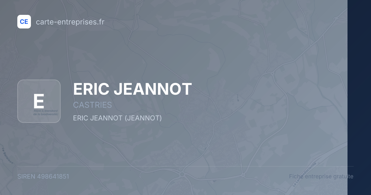 ERIC JEANNOT — 498641851 — fiche entreprise