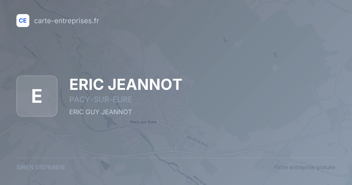 ERIC JEANNOT — 510764616 — fiche entreprise