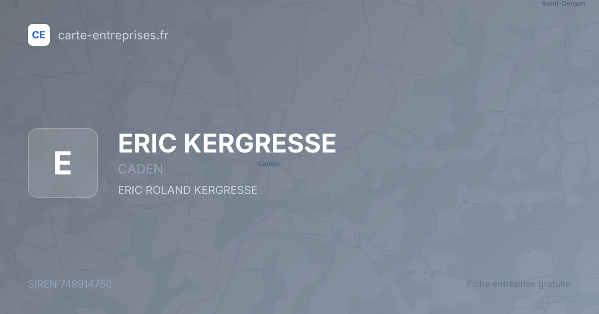 ERIC KERGRESSE — 749914750 — fiche entreprise