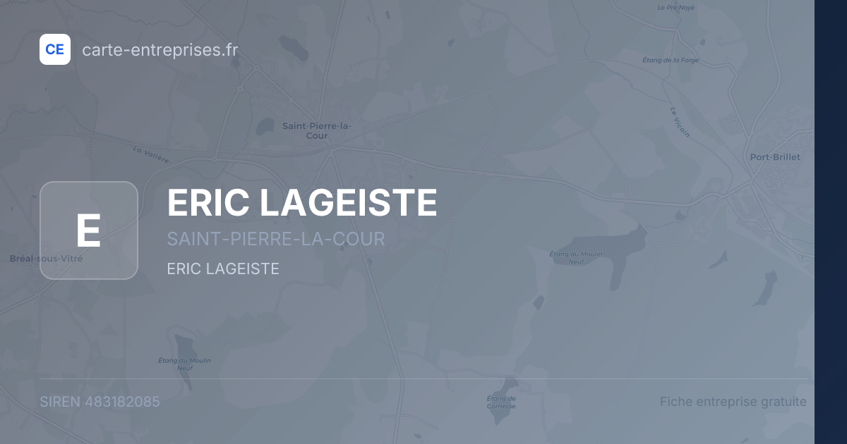 ERIC LAGEISTE — 483182085 — fiche entreprise