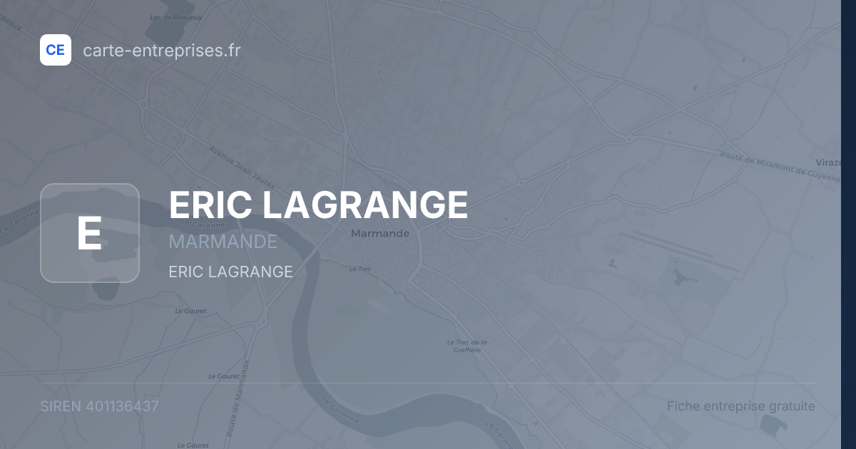 ERIC LAGRANGE — 401136437 — fiche entreprise