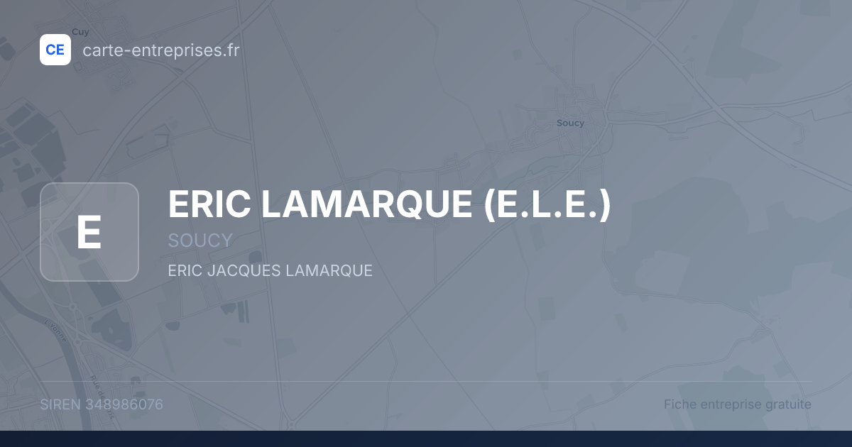 ERIC LAMARQUE (E.L.E.) — 348986076 — fiche entreprise