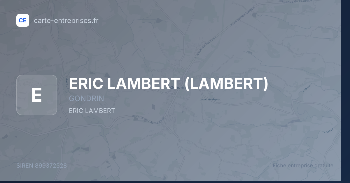 ERIC LAMBERT (LAMBERT) — 899372528 — fiche entreprise