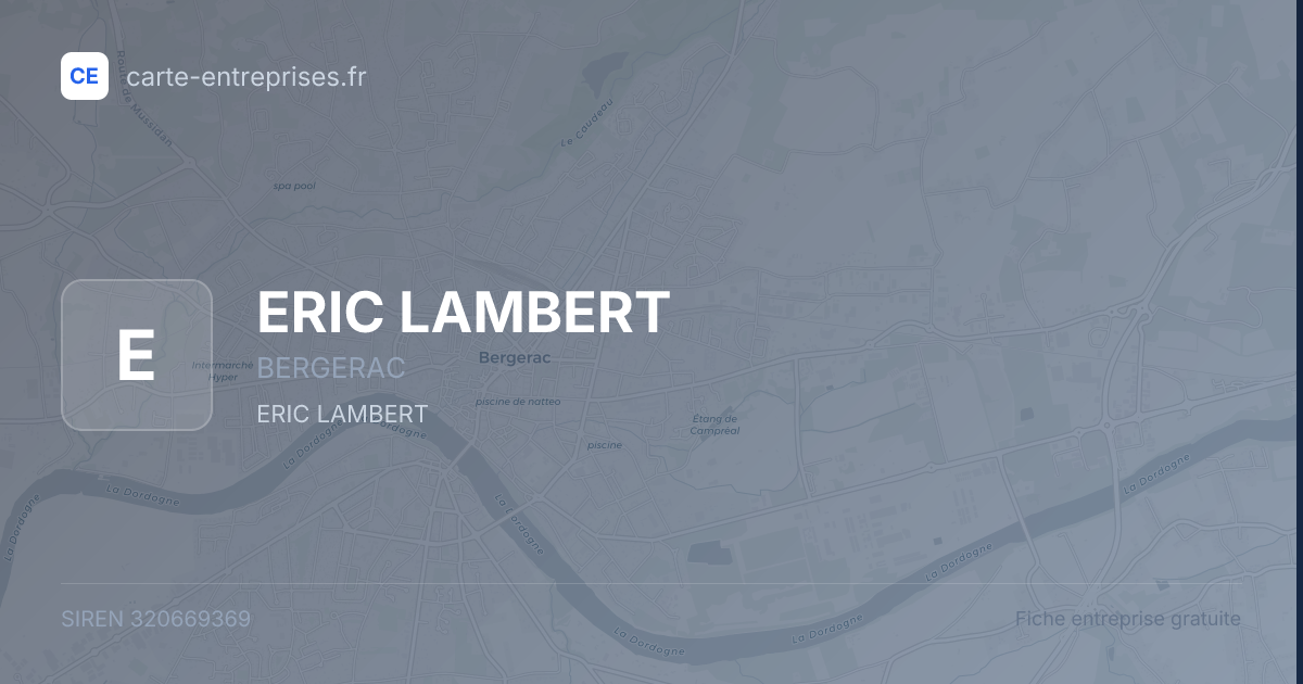 ERIC LAMBERT — 320669369 — fiche entreprise