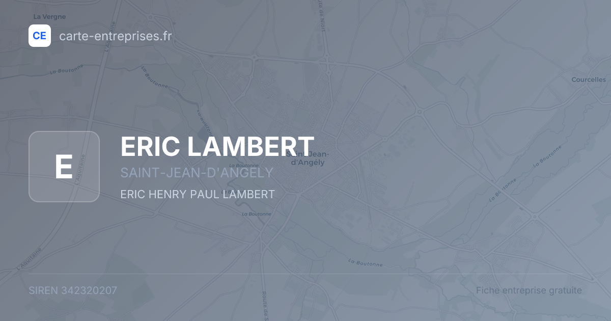 ERIC LAMBERT — 342320207 — fiche entreprise