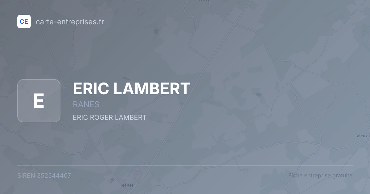 ERIC LAMBERT — 352544407 — fiche entreprise