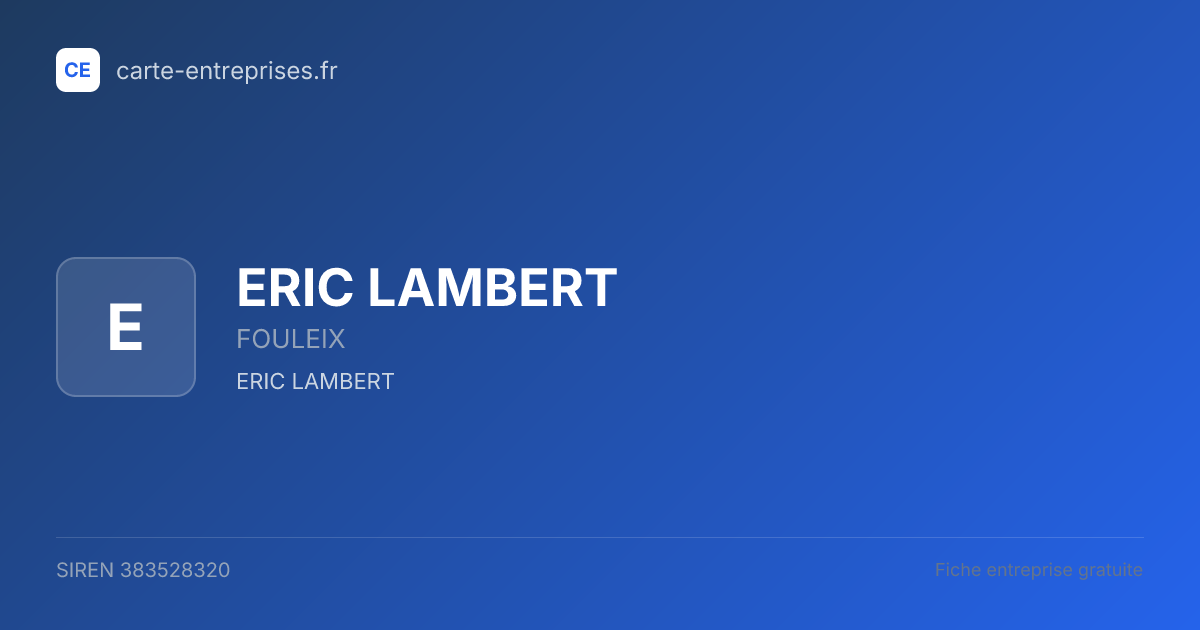 ERIC LAMBERT — 383528320 — fiche entreprise