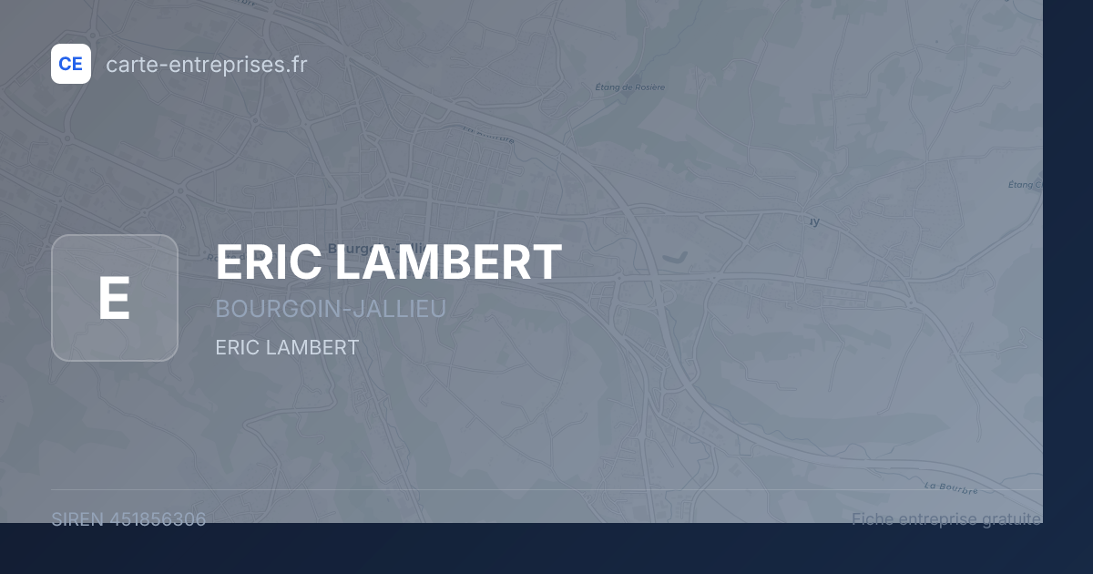 ERIC LAMBERT — 451856306 — fiche entreprise