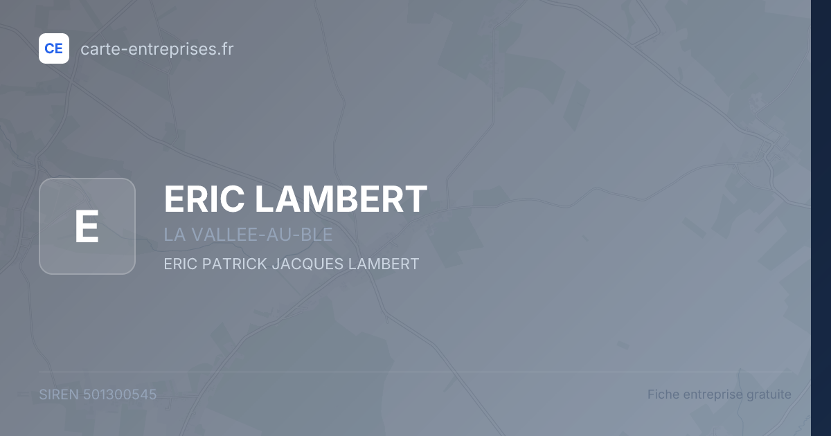 ERIC LAMBERT — 501300545 — fiche entreprise